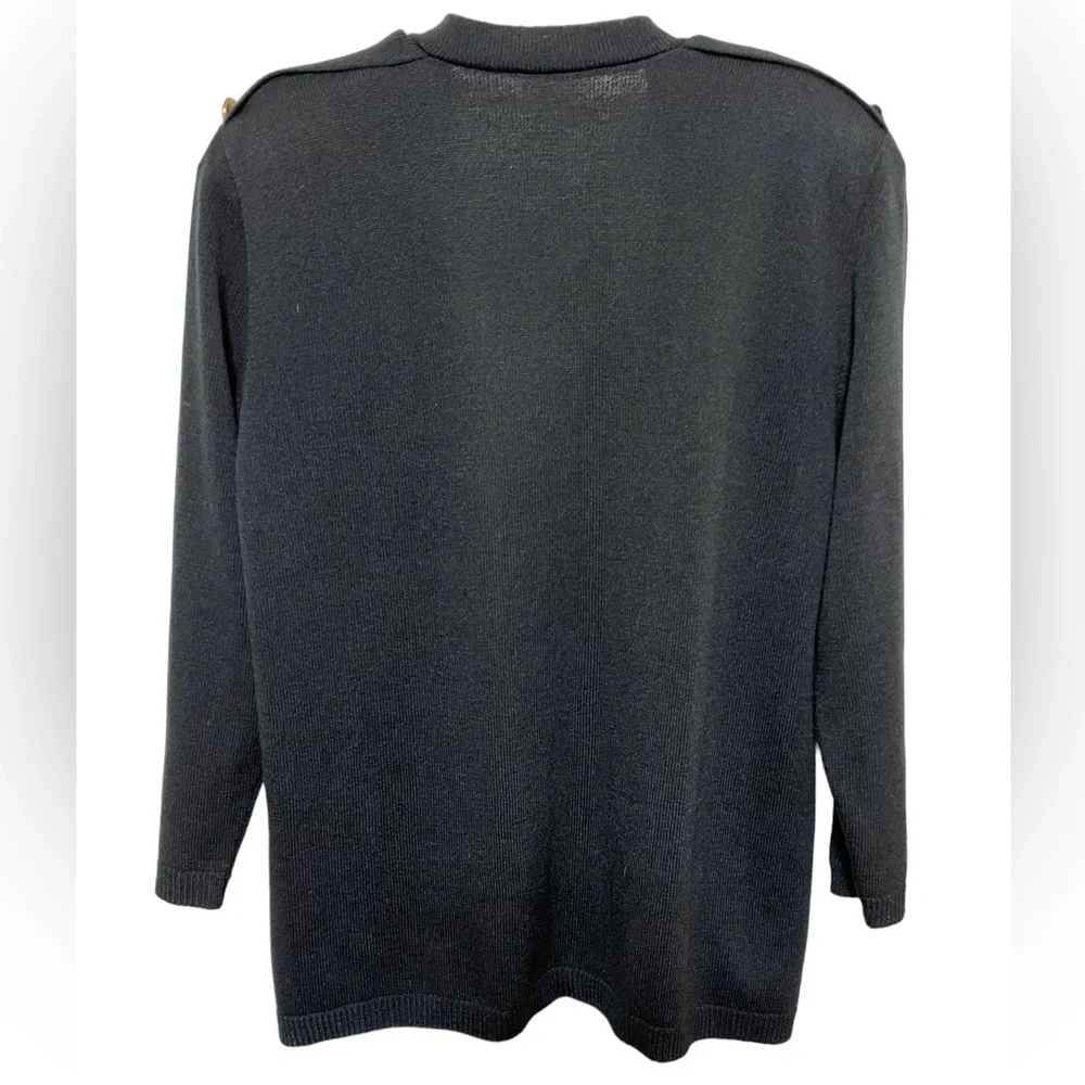 San Reno by Laura Knits Vintage Black Cardigan Sweater  size Large - Picture 2 of 8